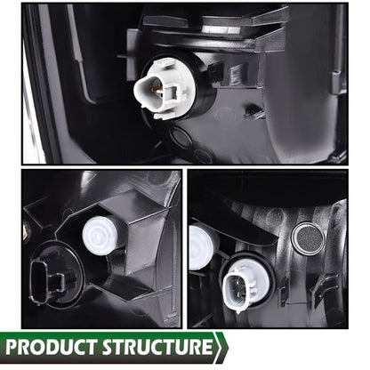 Solid Spare Fit For 16-2022 Toyota Tacoma Red/Black Rear Tail Lights Brake Lamps Left+Right
