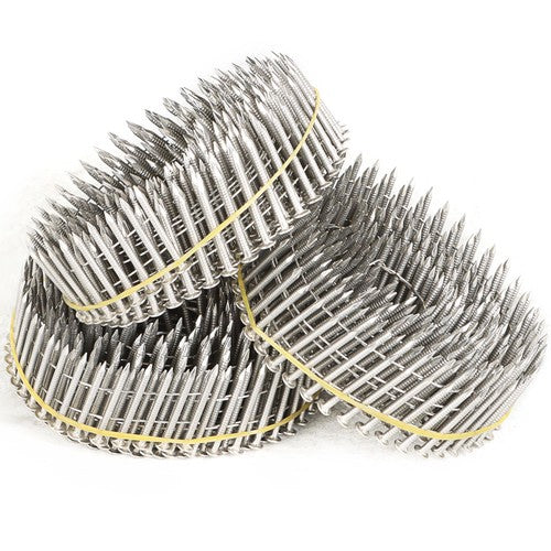Solid Spare 15 Degree Wire Coil 1-1/4 ×.09 Ring Shank Stainless Steel Siding Nails 3600Pcs