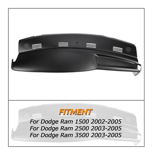 Solid Spare One Piece Molded Dash Cover For 02-05 Dodge Ram 1500 2500 3500 in Textured Black