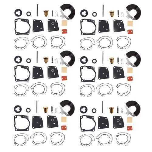 Solid Spare 6X Carburetor Kits For Johnson Evinrude 18-7247 438996 436852 V4, V6 (90-175 HP)