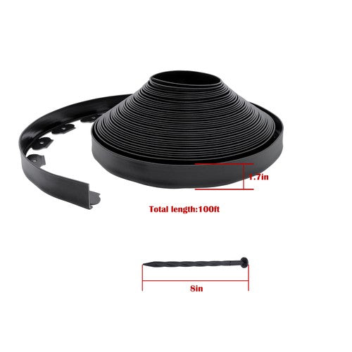 Solid Spare L-shaped 100FT Garden Edge Lawn Grass Stone Isolation Strip 64pcs Anchoring New
