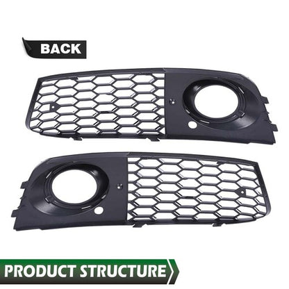 Solid Spare RS4 Style Honeycomb Fog Light Cover Fit For Audi A4 B8 2009-2012 Standard Bumper