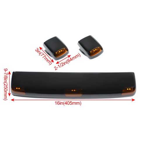 Solid Spare For Chevy Silverado GMC 2500HD 3500HD 2015-2019 Amber Cab Roof Marker LED Lights