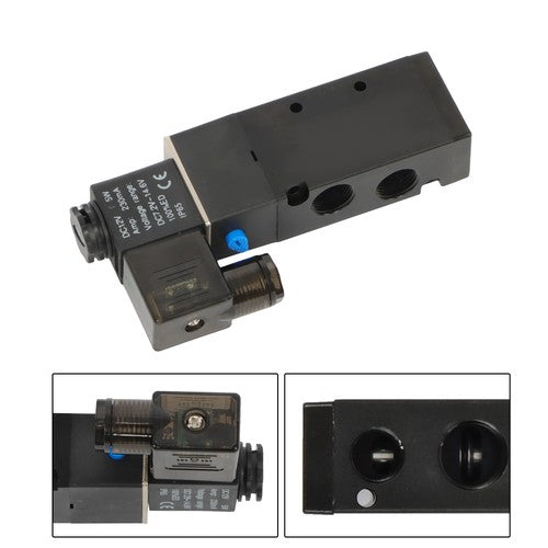 Solid Spare DC12V 3/8" BSPT 5 Way 2 Position Single Solenoid Pneumatic Air Valve