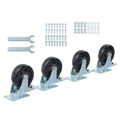 Solid Spare 4 Inch Caster Wheels, Heavy Duty Casters Set of 4, Swivel Casters with Brake 220