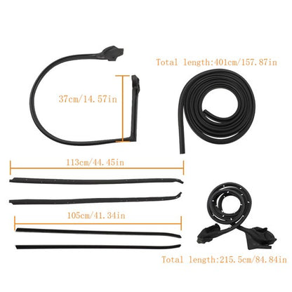 Solid Spare Rubber Black Fit For 1970-1981 Pontiac Firebird Window Outer Pressure Strip+Seal