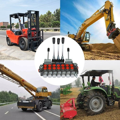 Solid Spare Hydraulic Backhoe Directional Control Valve w/ 2 Joysticks, 6 Spool, 11 GPM