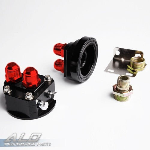 Solid Spare Universal 30 Row AN10 Aluminum Engine Oil Cooler + Thermostat Adaptor Kit