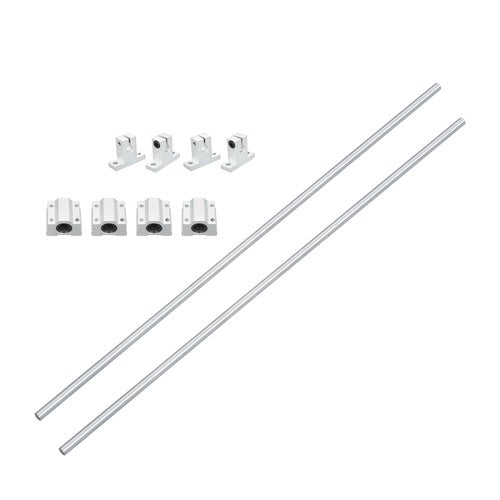 Solid Spare 8mm × 500mm 2Pcs Linear Motion Rail Shaft w/ 4 SCS8UU Bearing & SK8 Rail Support