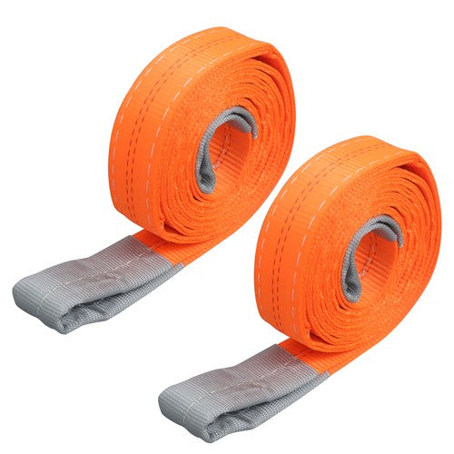Solid Spare 18800 lbs 2Inch x 10FT Polyester Lift Sling Straps for Hoist, Towing Set of 2