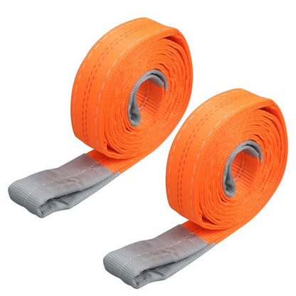 Solid Spare 18800 lbs 2Inch x 10FT Polyester Lift Sling Straps for Hoist, Towing Set of 2