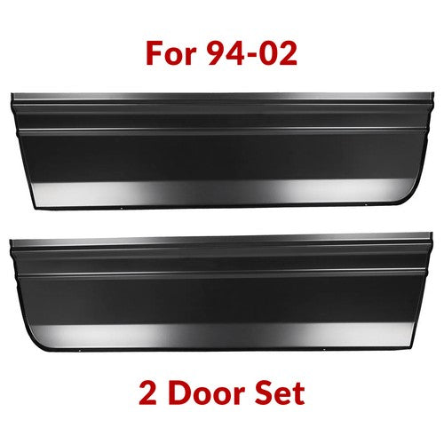 Solid Spare Pair LH RH For 94-02 Dodge Ram Lower Front Door Skin Set Except 4 Door Quad Cab