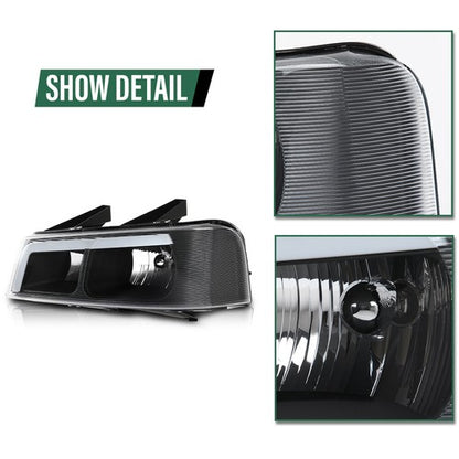 Solid Spare LED Tube Headlights Black Fit For 2003-2023 Chevrolet Express GMC Savana Van