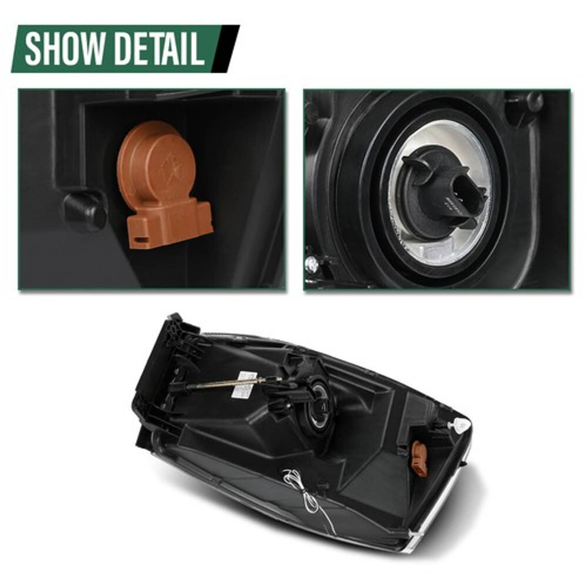 Solid Spare Fit For 06-09 Dodge Ram 1500 2500 3500 Clear/Chrome LED DRL Headlights Headlamps