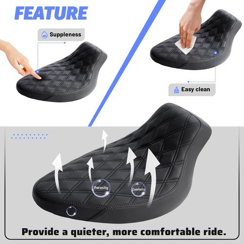 Solid Spare Short Rear Fender Black Seat For Harley-Davidson Softail 06-17 200mm Tire models
