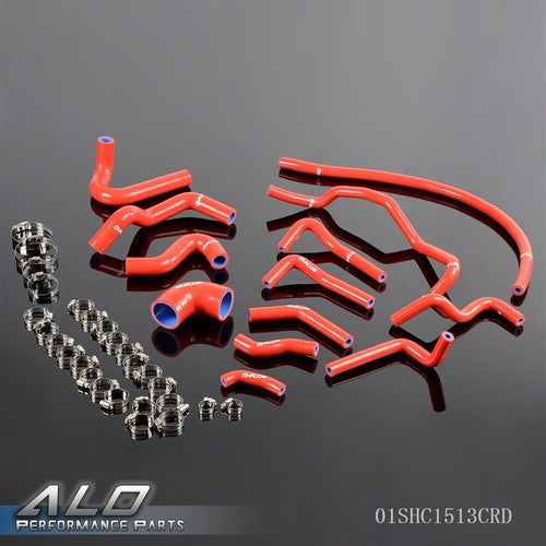 Solid Spare Fit For 89-98 Mazda MX5 MK1 1.6 Silicone Ancillary Coolant Breather Hose Kit Red