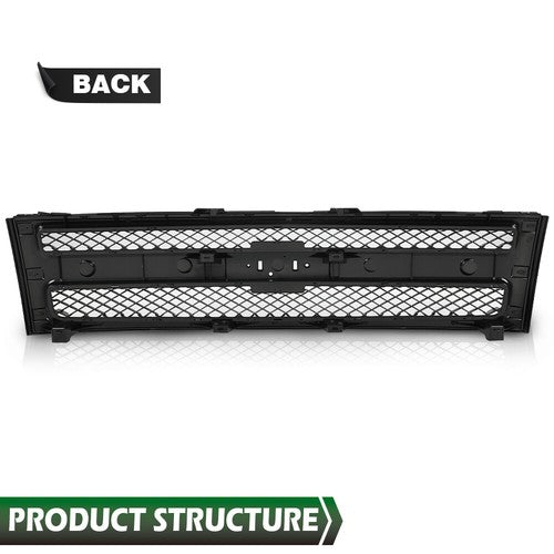 Solid Spare Front Bumper Grille Grill Insert Black Fit For 2007-2013 Chevy Silverado 1500