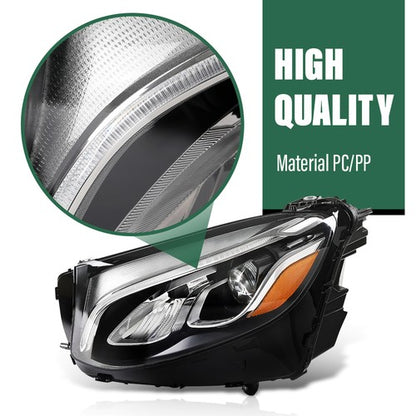 Solid Spare LED Headlight Left & Right w/o AFS Fit For 2016-2019 Mercedes Benz GLC-Class