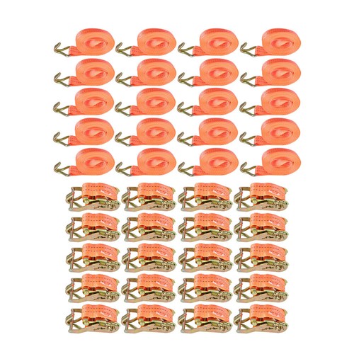 Solid Spare 20 Pcs 4000lbs 1.5" x 20' Ratchet Tie Down Straps With J Hooks Heavy Duty Strap