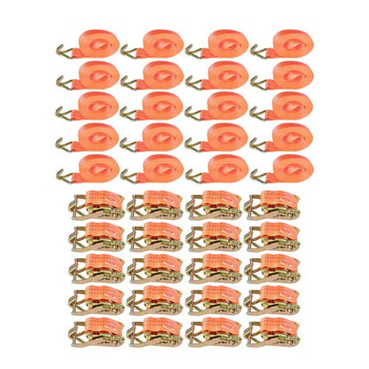 Solid Spare 20 Pcs 4000lbs 1.5" x 20' Ratchet Tie Down Straps With J Hooks Heavy Duty Strap