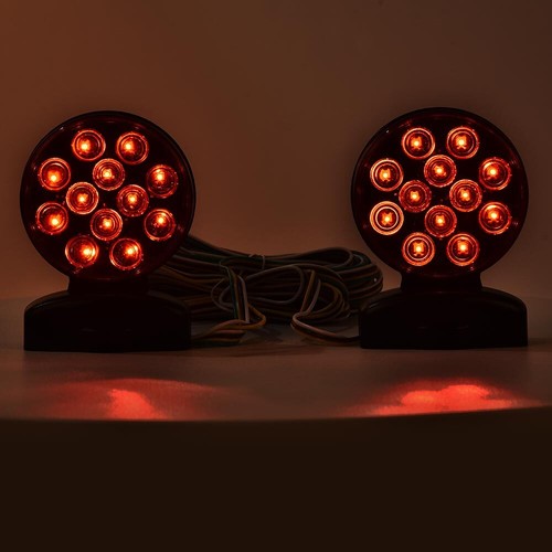 Solid Spare Magnetic Tow Light Trailer Truck Tail Break Turn Stop Towing LED Lights Kit 12v