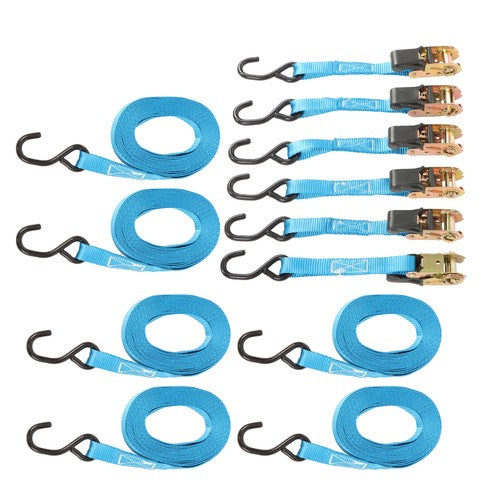 Solid Spare Ratchet Strap 6 Pcs+Polyester 566lbs Fracture Strength 1700lbs 1in*20ft S Hooks