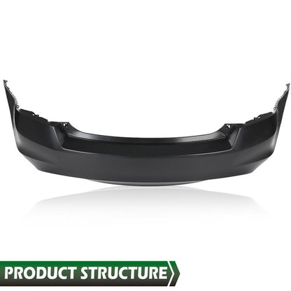 Solid Spare Fit For 2008-2012 Honda Accord 6-Cylinder Dual Exhaust Rear Bumper Cover Black