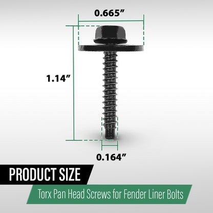Solid Spare 10pcs Fender Liner Torx Screw Bolts Fit For 2008-2021 Buick Cadillac Chevy GMC