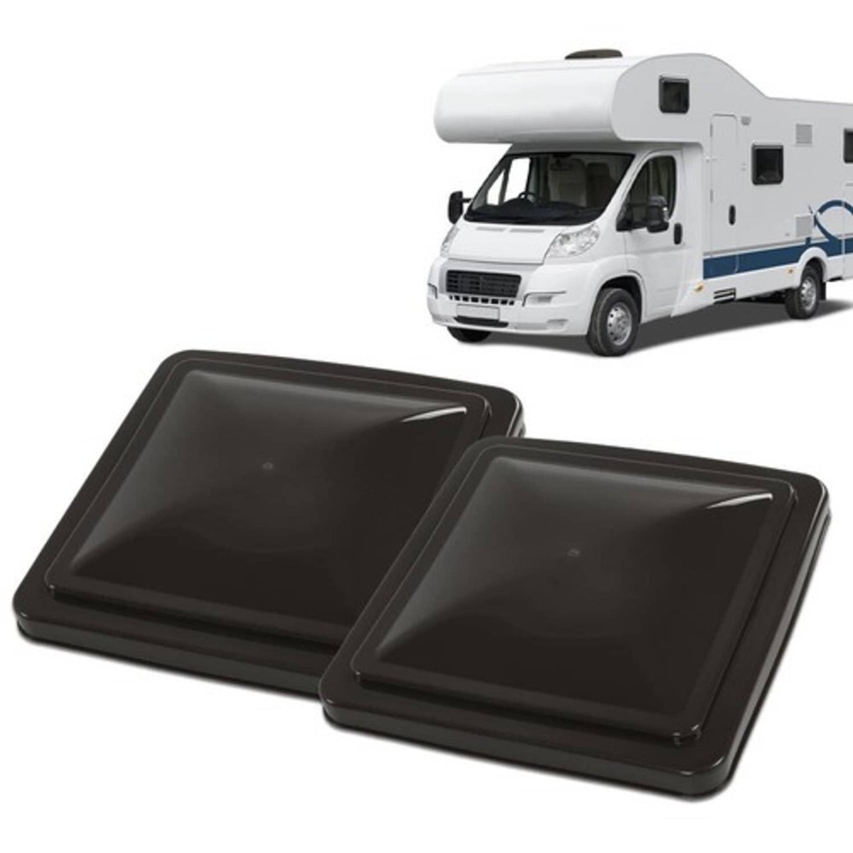 Solid Spare New 2pcs Smoke 14" x 14" Replacement Roof Vent Cover Camper RV Trailer Ventline