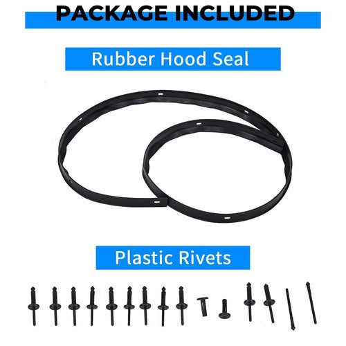 Solid Spare Fit For 08-22 Dodge Challenger Front Bumper Hood Weatherstrip Seal w/ Rivets