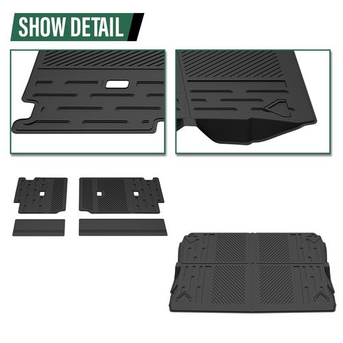 Solid Spare Fit For 2021-2024 Ford Bronco 4 Door TPE Cargo Mat Back Seat Cover Protector