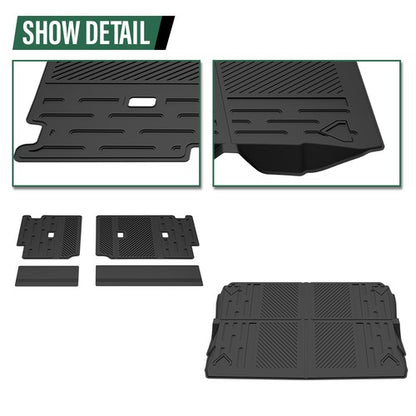 Solid Spare Fit For 2021-2024 Ford Bronco 4 Door TPE Cargo Mat Back Seat Cover Protector