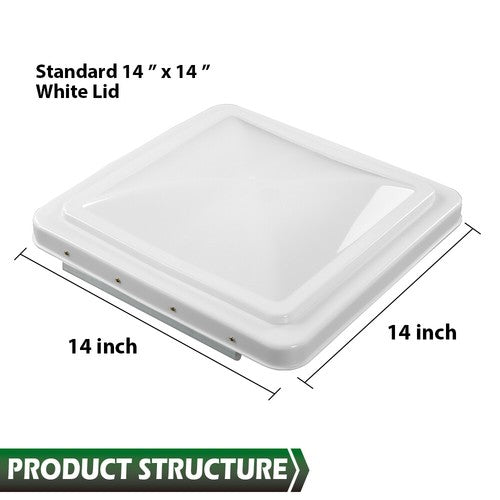 Solid Spare 3 Pack 14"X14" RV Replacement Roof Vent Cover White Camper (Trailer) Vent Cover