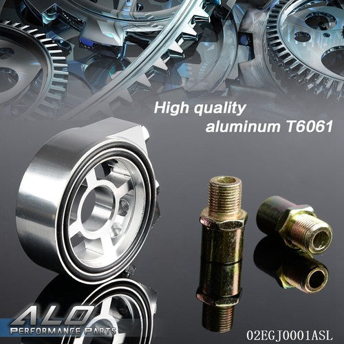 Solid Spare Fit For Racing Sport Aluminum Oil/Gauge Filter Sandwich Adapter Plate Silver Kit
