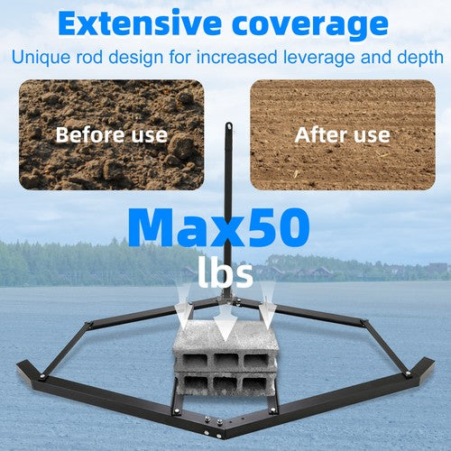Solid Spare Tow Behind Drag Harrow for ATV UTV And Garden Lawn Tractor with 72" Width