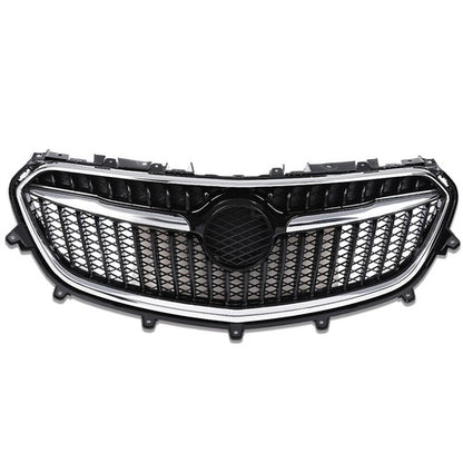 Solid Spare Front Bumper Upper Grille Grill w/ Chrome Trim Fit For 2017-2020 Buick Encore