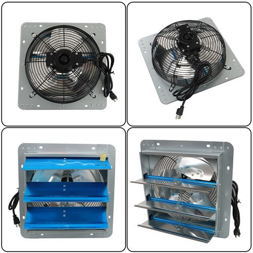 Solid Spare Aluminum 12" Wall Mounted Shutter Exhaust Fan With 1.65 Meters Power Cord Kit