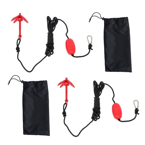 Solid Spare 2× Red New Marine Kayak Folding Anchor Kit 1.5Lb Fit For PWC Canoe Jet Ski