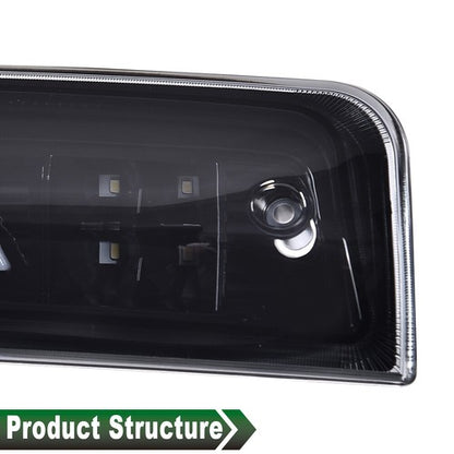 Solid Spare Fit For 2009-2018 Dodge Ram 1500 2500 3500 Black LED 3rd Brake Light Cargo Lamp