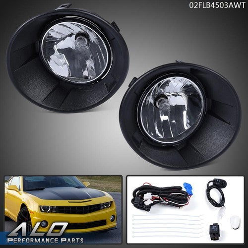 Solid Spare New Fit For 2010-2013 Chevy Camaro Fog Lights Lamps w/ Wiring+Switch Bezel Kit
