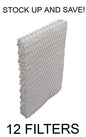 Solid Spare Humidifier Filter for Sunbeam SCM7808 SCM7809 SCM631 (12-Pack)