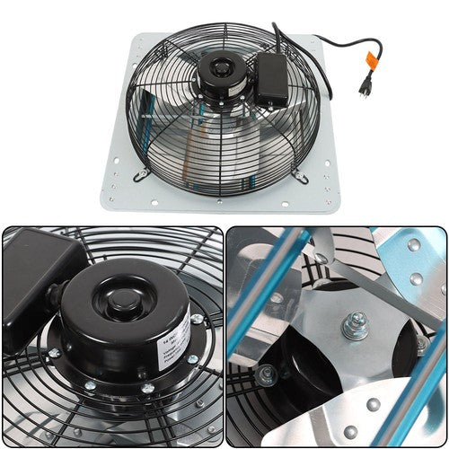Solid Spare 14 Inch Shutter Exhaust Fan Aluminum High Speed Wall Mounted Greenhouse Garage