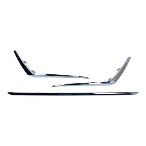 Left Right Lower Front Bumper Chrome Molding Fit For 2021-2024 Nissan Kicks S SV