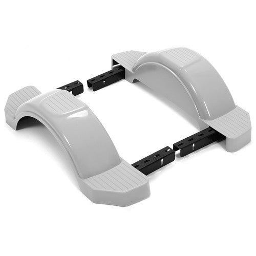 Solid Spare Set Of 2 Single Axle Trailer Fenders w/ Steps For 12" Wheels Tires Skirt Boat