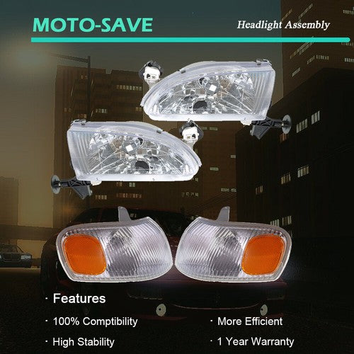 Solid Spare Pair Corner Parking Signal Lights Headlights Combo For Toyota Corolla 1998-2000