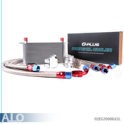 Solid Spare Universal 19 Row 10AN Aluminum Engine Oil Cooler+Filter Relocation Adapter Kit