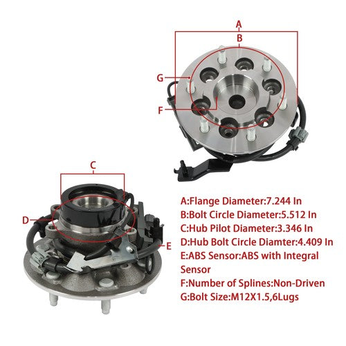Solid Spare For Isuzu I-370 I-290 Chevy Colorado GMC Canyon Front Left Wheel Hub Bearing RWD