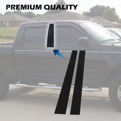 Solid Spare Fit For 97-03 Ford F150 Supercrew/Crew/Harley 4pcs Door B Pillar Appliques