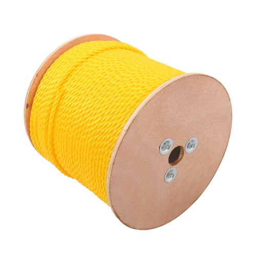 Solid Spare 1/4" x 600' Yellow Twisted Polypropylene Rope Heavy Duty Poly Ropes For Outdoor