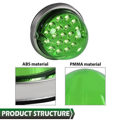 Solid Spare New Green Lens White LED Watermelon (19 LED) Marker/Turn Signal Light Universal